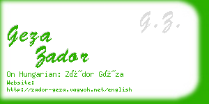 geza zador business card